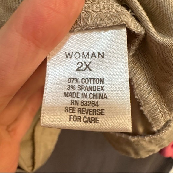 Roz & Ali Tan Button-Up Utility Jacket 2X - Picture 4 of 13